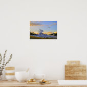 Castle Geyser bij zonsondergang, Yellowstone Natio Poster (Keuken)