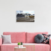 Castle Geyser en Upper Geyser Basin, geelsteen Canvas Afdruk (Insitu (Woonkamer))