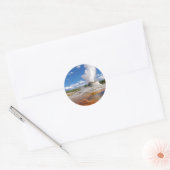 Castle Geyser Eruption Yellowstone National Park Ronde Sticker (Envelop)