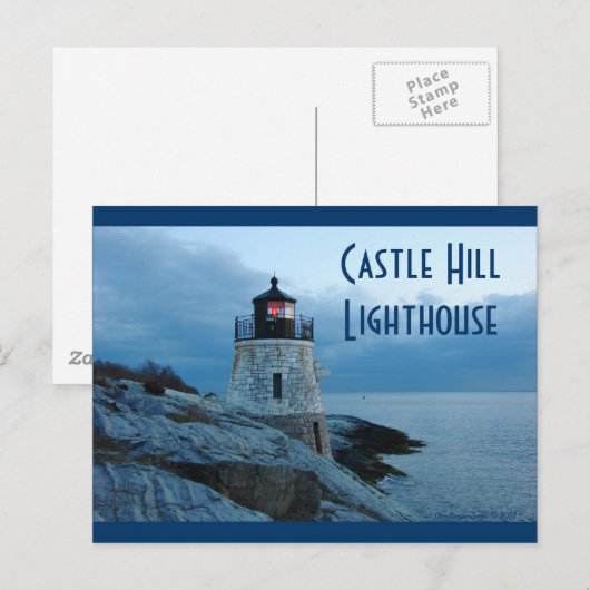 Castle Hill Lighthouse- Newport, RI briefkaart (Voorkant / Achterkant)