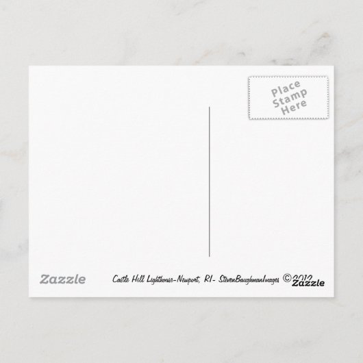 Castle Hill Lighthouse- Newport, RI briefkaart (Achterkant)