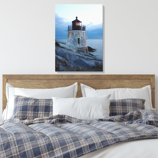 Castle Hill Lighthouse- Newport, RI canvas print (Insitu (Slaapkamer))