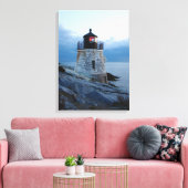 Castle Hill Lighthouse- Newport, RI canvas print (Insitu (Woonkamer))