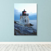 Castle Hill Lighthouse- Newport, RI canvas print (Insitu (Houten vloer))