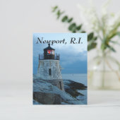 Castle Hill Lighthouse- Newport, RI-kaart Briefkaart (Staand voorkant)