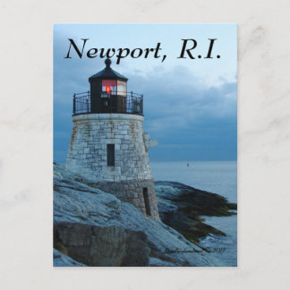 Castle Hill Lighthouse- Newport, RI-kaart Briefkaart