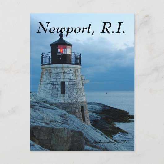 Castle Hill Lighthouse- Newport, RI-kaart Briefkaart (Voorkant)