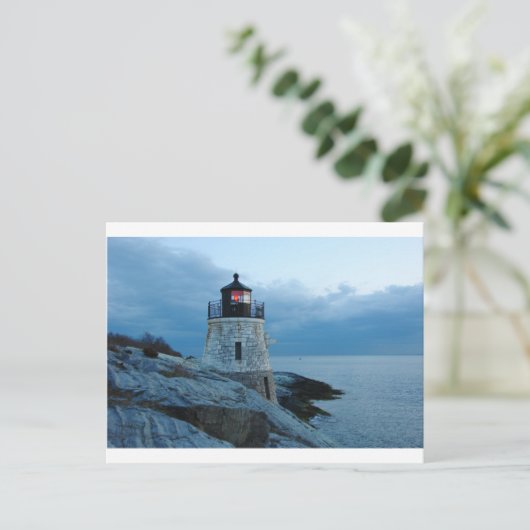 Castle Hill Lighthouse- Newport, RI-kaart Briefkaart (Staand voorkant)