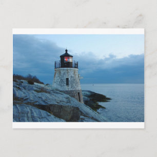 Castle Hill Lighthouse- Newport, RI-kaart Briefkaart