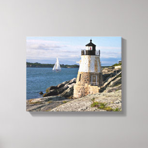 Castle Hill Lighthouse, Rhode Island Canvas Afdruk