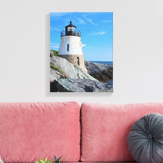 Castle Hill Lighthouse, Rhode Island Canvas Afdruk (Insitu (Woonkamer))