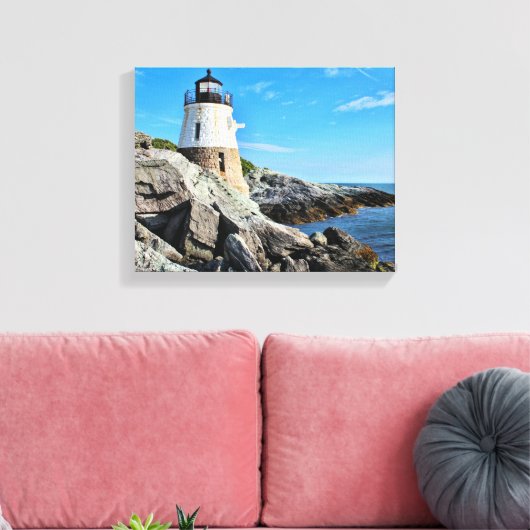 Castle Hill Lighthouse, Rhode Island Canvas Afdruk (Insitu (Woonkamer))