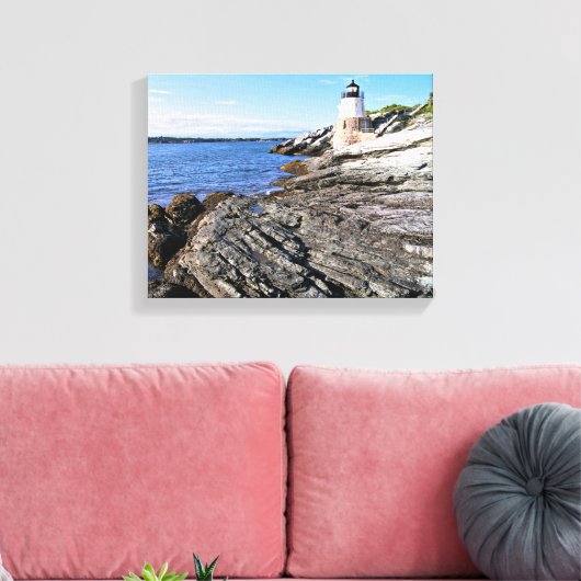 Castle Hill Lighthouse, Rhode Island Canvas Afdruk (Insitu (Woonkamer))