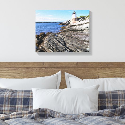 Castle Hill Lighthouse, Rhode Island Canvas Afdruk (Insitu (Slaapkamer))