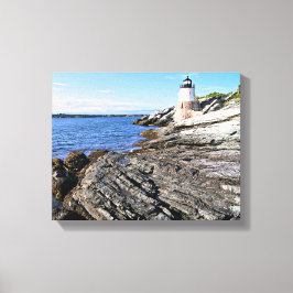 Castle Hill Lighthouse, Rhode Island Canvas Afdruk
