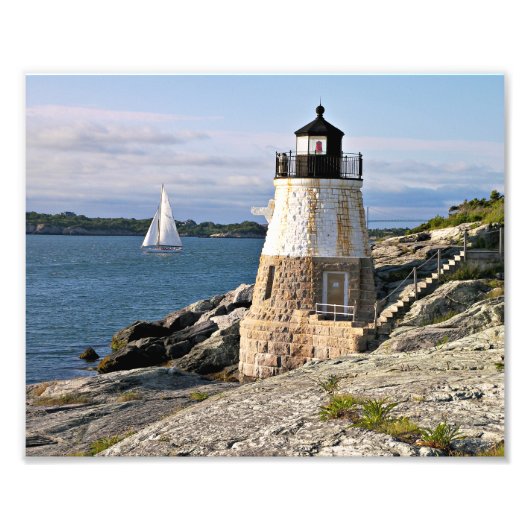 Castle Hill Lighthouse, Rhode Island Foto Afdruk (Voorkant)