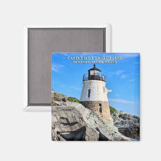 Castle Hill Lighthouse, Rhode Island Magnet (Voorkant / Achterkant)