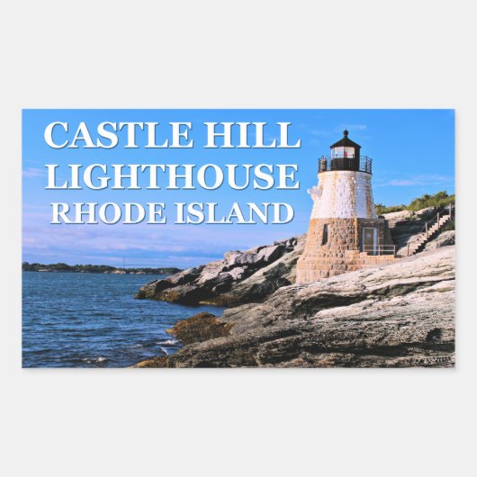 Castle Hill Lighthouse, Rhode Island Rechthoekige Sticker (Voorkant)