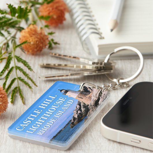 Castle Hill Lighthouse, Rhode Island Sleutelhanger (Voorkant Rechts)