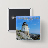 Castle Hill Lighthouse, Rhode Island Vierkante Button 5,1 Cm (Voorkant /achterkant)