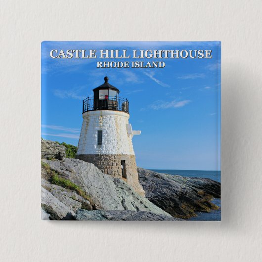 Castle Hill Lighthouse, Rhode Island Vierkante Button 5,1 Cm (Voorkant)