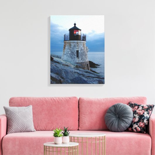 Castle Hill vuurtoren- Newport, RI canvas (Insitu (Woonkamer))