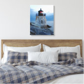 Castle Hill vuurtoren- Newport, RI canvas Afdruk (Insitu (Slaapkamer))