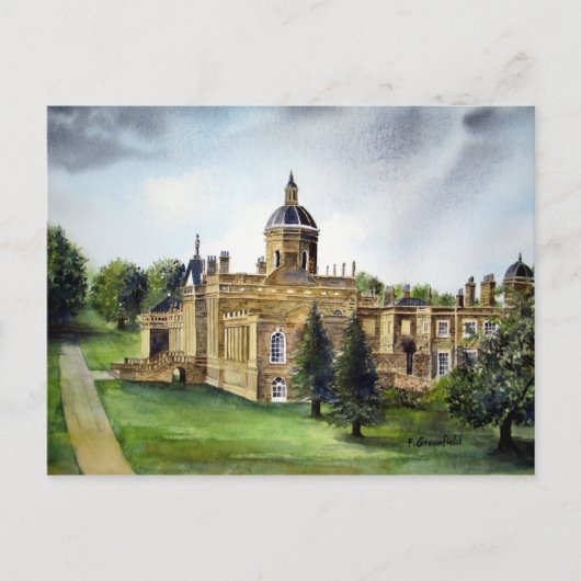 Castle Howard North Yorkshire Waterverf Painting Briefkaart (Voorkant)