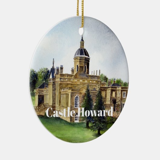 Castle Howard North Yorkshire Waterverf Painting Keramisch Ornament (Rechts)