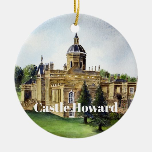 Castle Howard North Yorkshire Waterverf Painting Keramisch Ornament (Voorkant)
