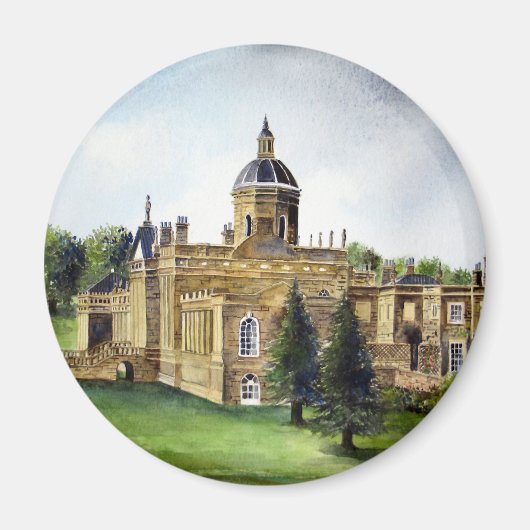 Castle Howard North Yorkshire Waterverf Painting Magneet (Voorkant)