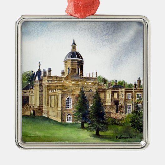 Castle Howard North Yorkshire Waterverf Painting Metalen Ornament (Voorkant)