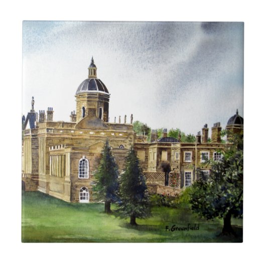 Castle Howard North Yorkshire Waterverf Painting Tegeltje (Voorkant)