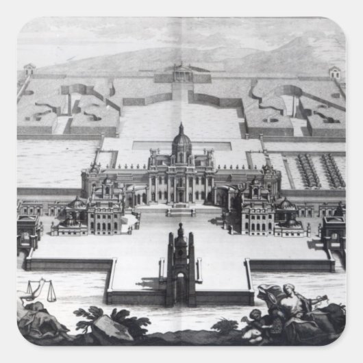 Castle Howard, van 'Vitruvius Britannicus' Vierkante Sticker (Voorkant)