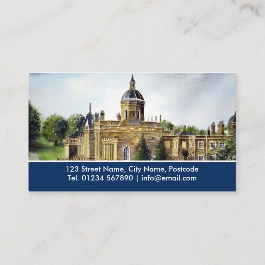 Castle Howard York Waterverf Landscape Bu Visitekaartje (Achterkant)