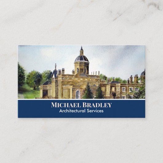 Castle Howard York Waterverf Landscape Bu Visitekaartje (Voorkant)