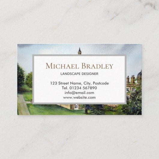 Castle Howard York Waterverf Landschap Visitekaartje (Achterkant)
