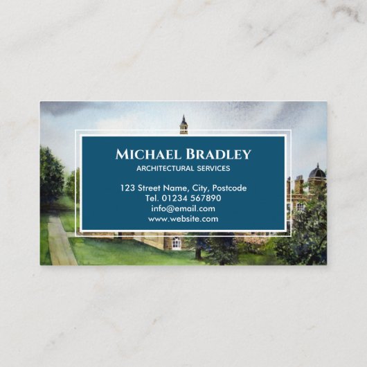 Castle Howard York Waterverf Landschap Visitekaartje (Achterkant)