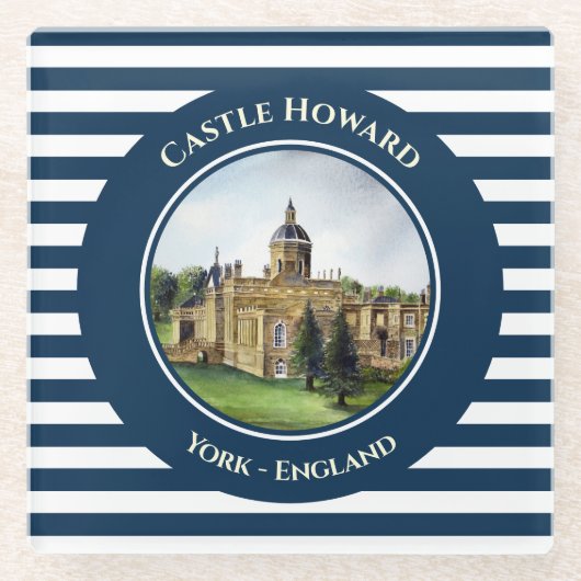 Castle Howard York Waterverf schilderen Glazen Onderzetter (Voorkant)