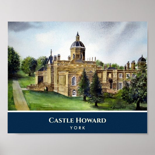 Castle Howard York Waterverf schilderen Poster (Voorkant)