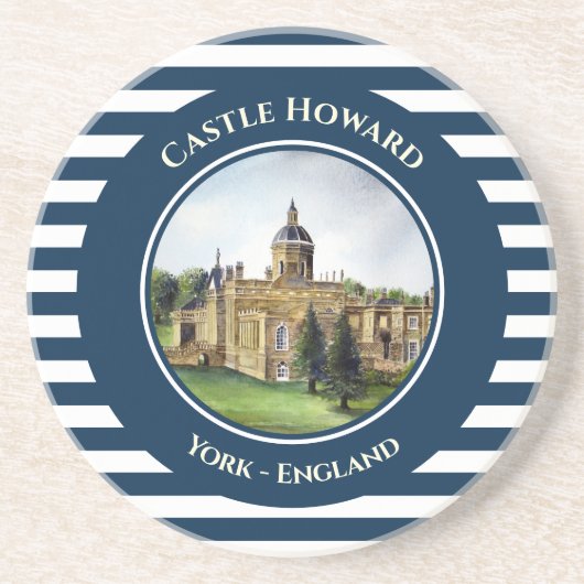 Castle Howard York Waterverf schilderen Zandsteen Onderzetter (Voorkant)