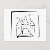 Castle Illustration met Drawbridge Briefkaart (Voorkant)