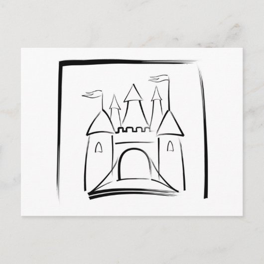 Castle Illustration met Drawbridge Briefkaart (Voorkant)