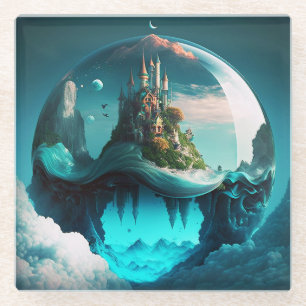 Castle in Crystal Ball Glazen Onderzetter