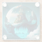 Castle in Crystal Ball Glazen Onderzetter (Achterkant)