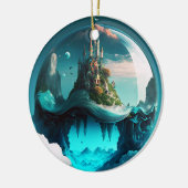 Castle in Crystal Ball Keramisch Ornament (Links)