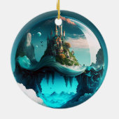 Castle in Crystal Ball Keramisch Ornament (Achterkant)