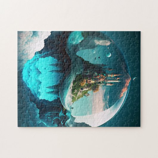 Castle in Crystal Ball Legpuzzel (Horizontaal)