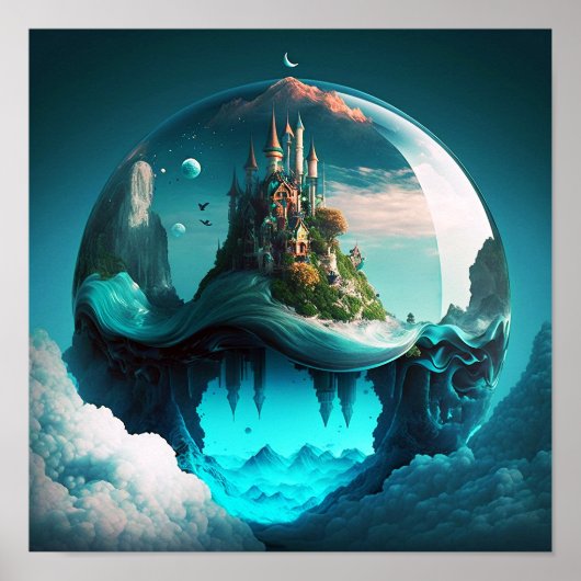 Castle in Crystal Ball Poster (Voorkant)