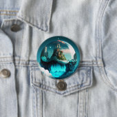 Castle in Crystal Ball Ronde Button 7,6 Cm (In situ)